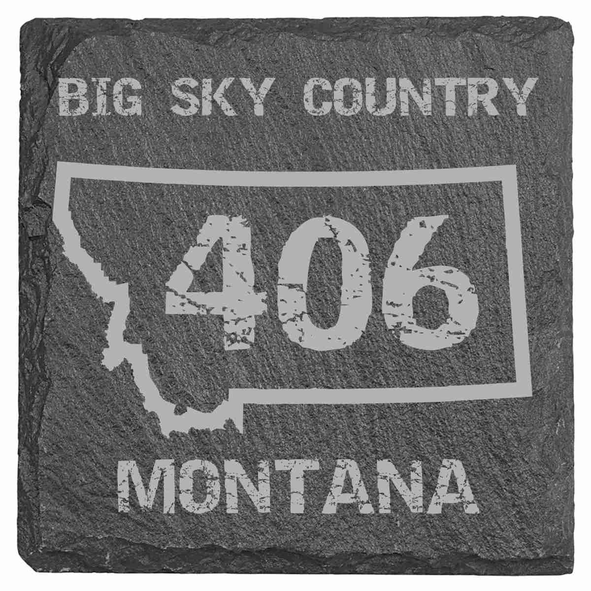 Slate Coasters - Montana Themed