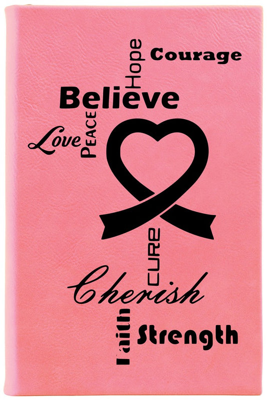 5 1/4" x 8 1/4" Leatherette Journal - Cancer Support