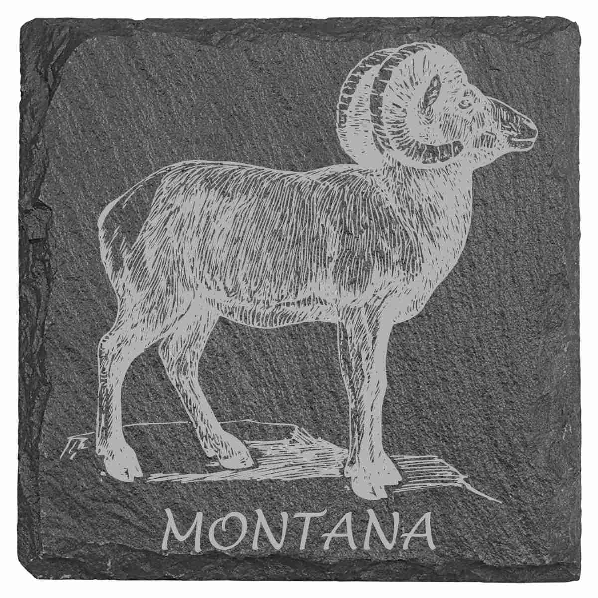 Slate Coasters - Montana Themed