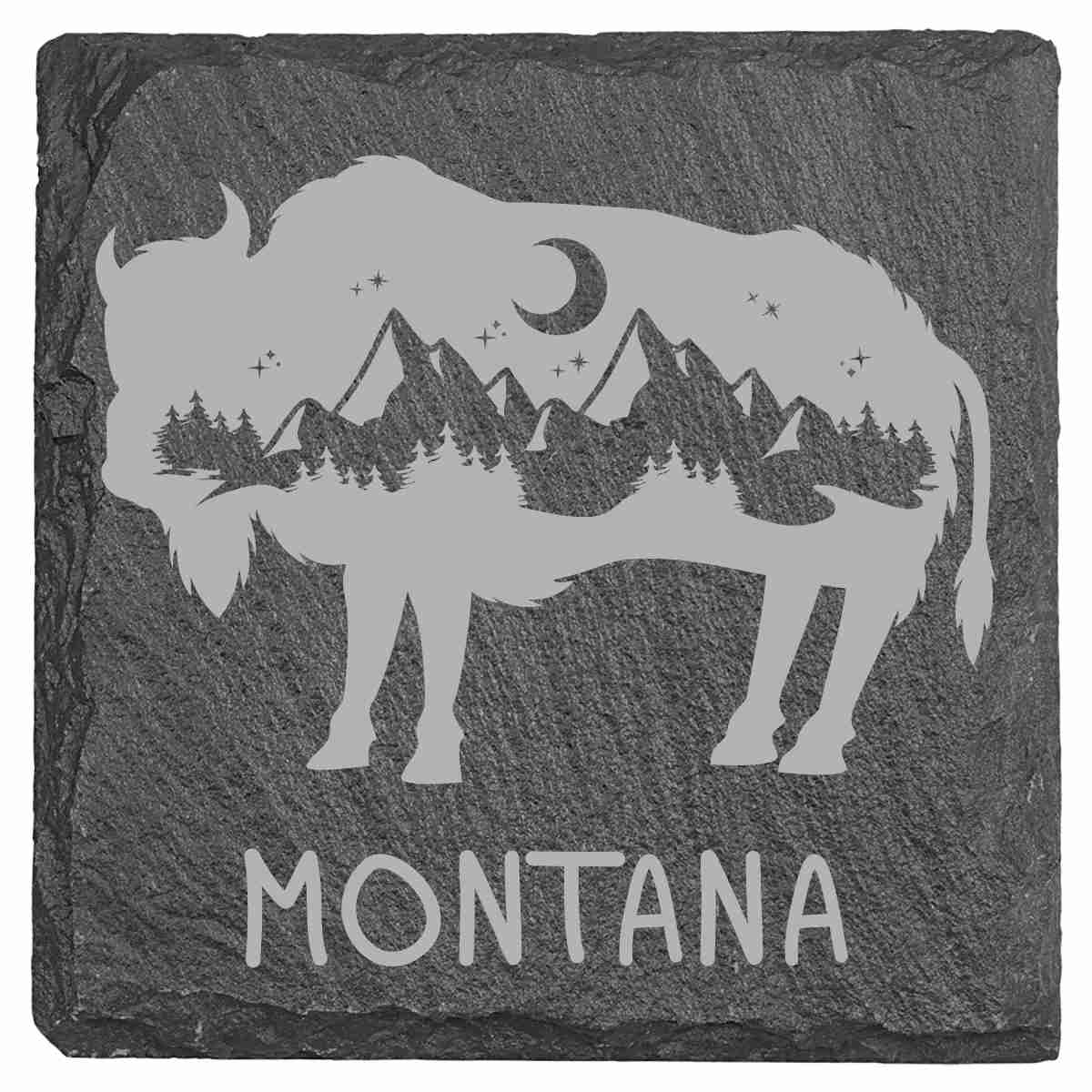 Slate Coasters - Montana Themed