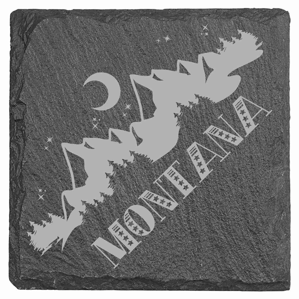 Slate Coasters - Montana Themed